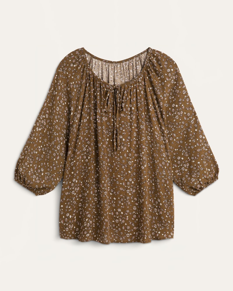 Front of plus size Gabrielle Drawstring Peasant Blouse by Meri Skye | Dia&Co | dia_product_style_image_id:177990